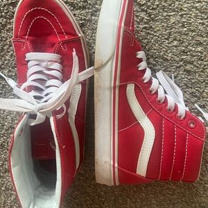 Almost new red high top vans
